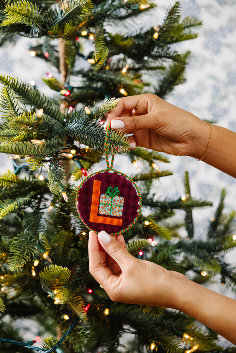 Furbish Needlepoint Monogram Ornament
