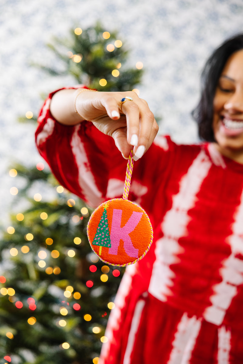 Furbish Needlepoint Monogram Ornament