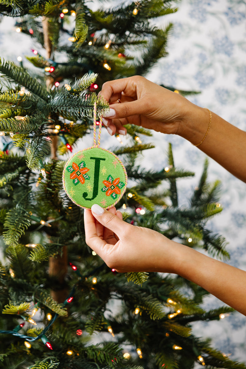 Furbish Needlepoint Monogram Ornament