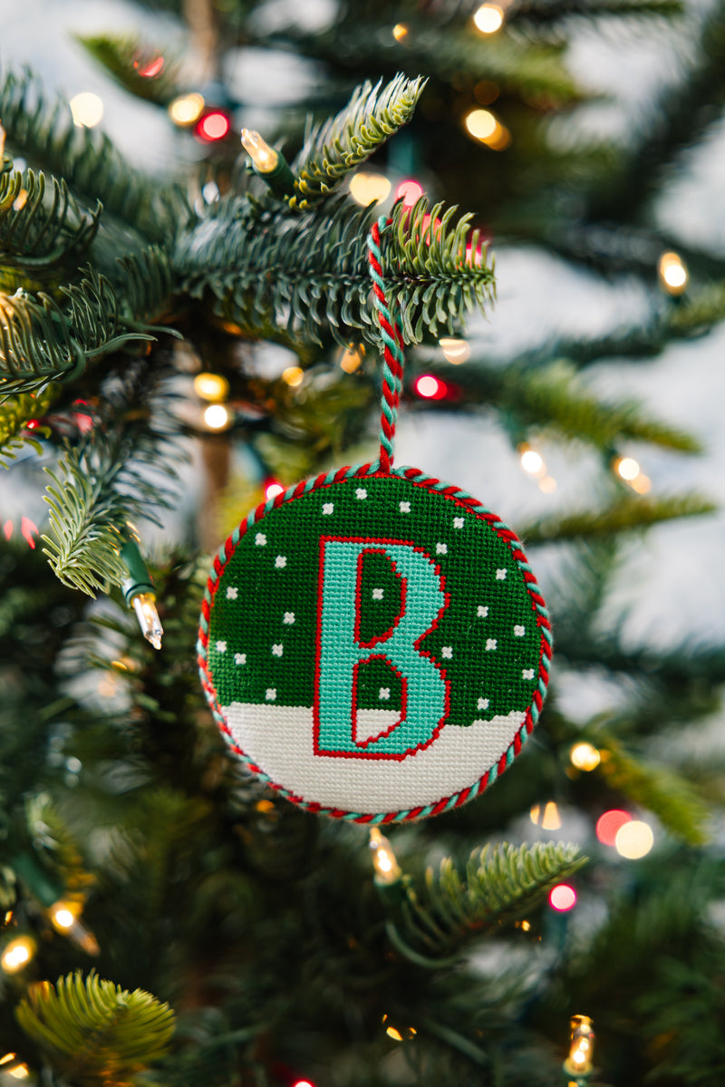 Furbish Needlepoint Monogram Ornament