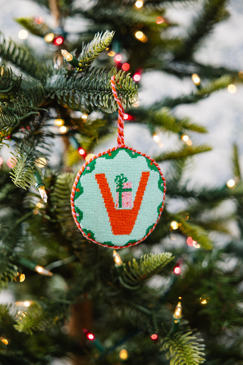 Furbish Needlepoint Monogram Ornament