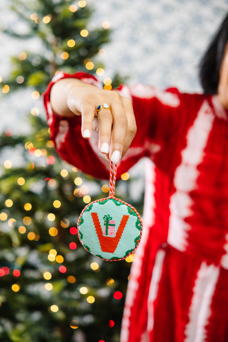 Furbish Needlepoint Monogram Ornament