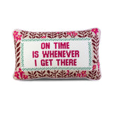 Furbish On Time Needlepoint Pillow