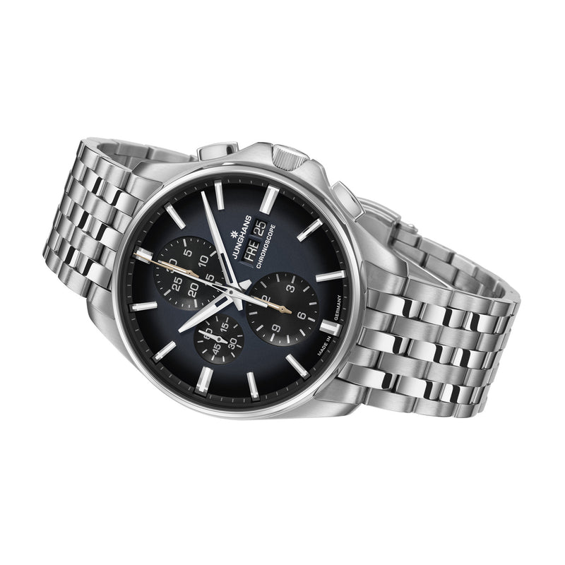 Junghans Meister S Chronoscope - English Date Watch | Night Blue / Stainless Steel