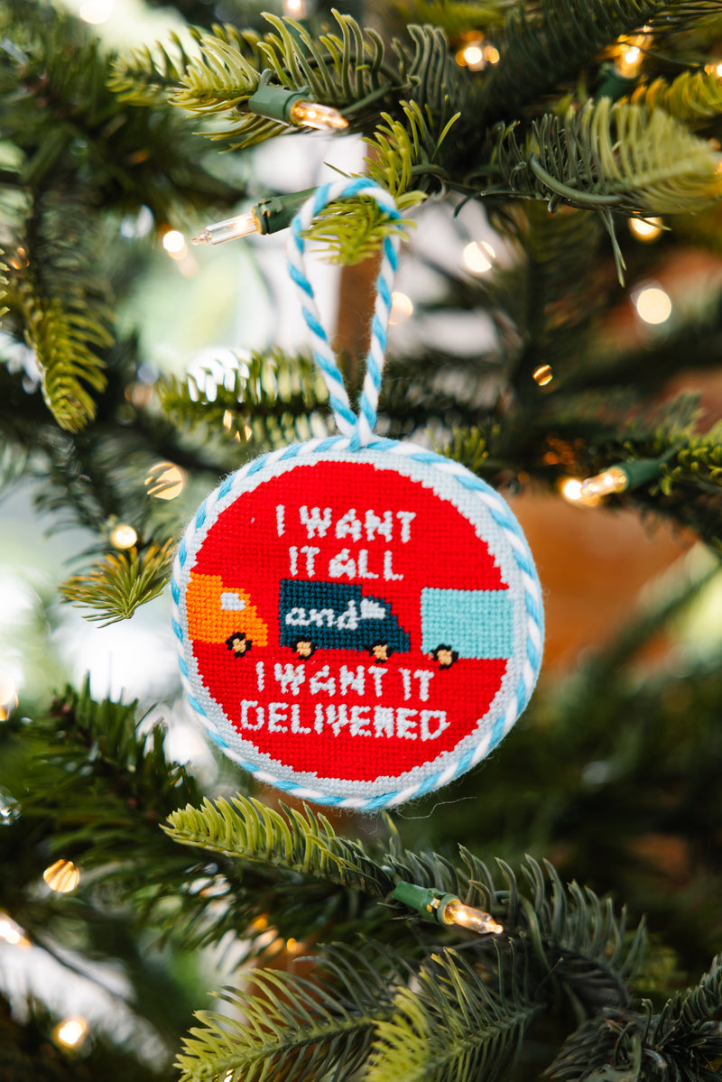 Furbish Needlepoint Ornament | 3.5"