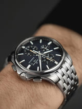 Junghans Meister S Chronoscope - English Date Watch | Night Blue / Stainless Steel