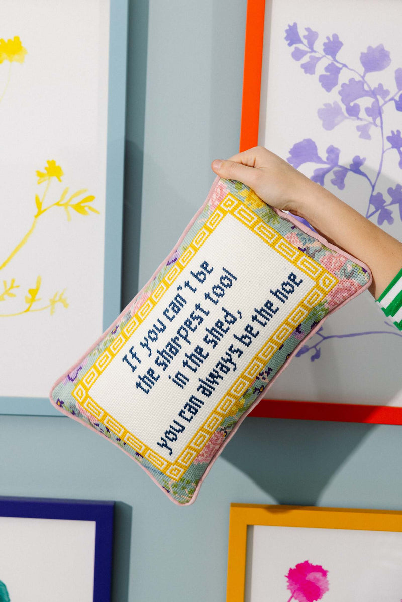 Furbish Sharpest Tool Needlepoint Pillow