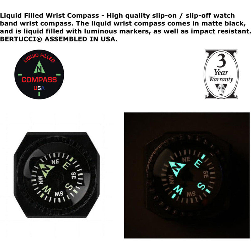 Bertucci DX3 Compass Watch | Patrol Khaki™ dial, Dark Khaki case | Coyote nylon band + compass