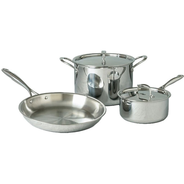 Sardel 5pcs Stainless Steel Cookware Set | Includes 3 Stainless Steel Cookware Products & 2 Accompanying Lids