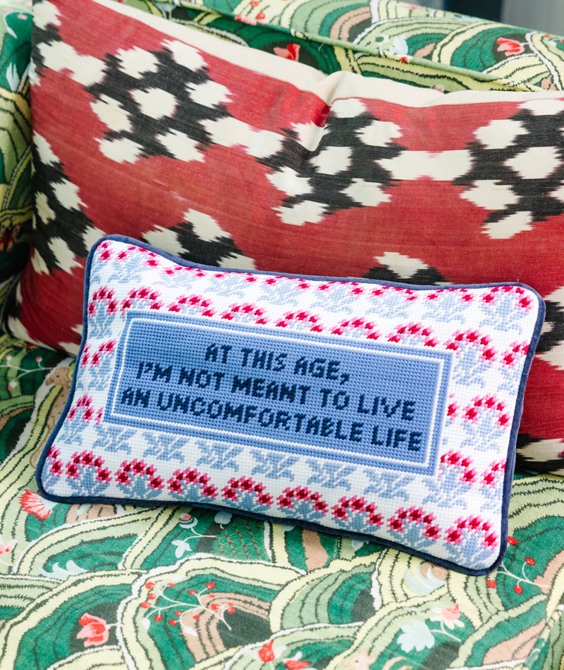 Furbish Uncomfortable Needlepoint Pillow