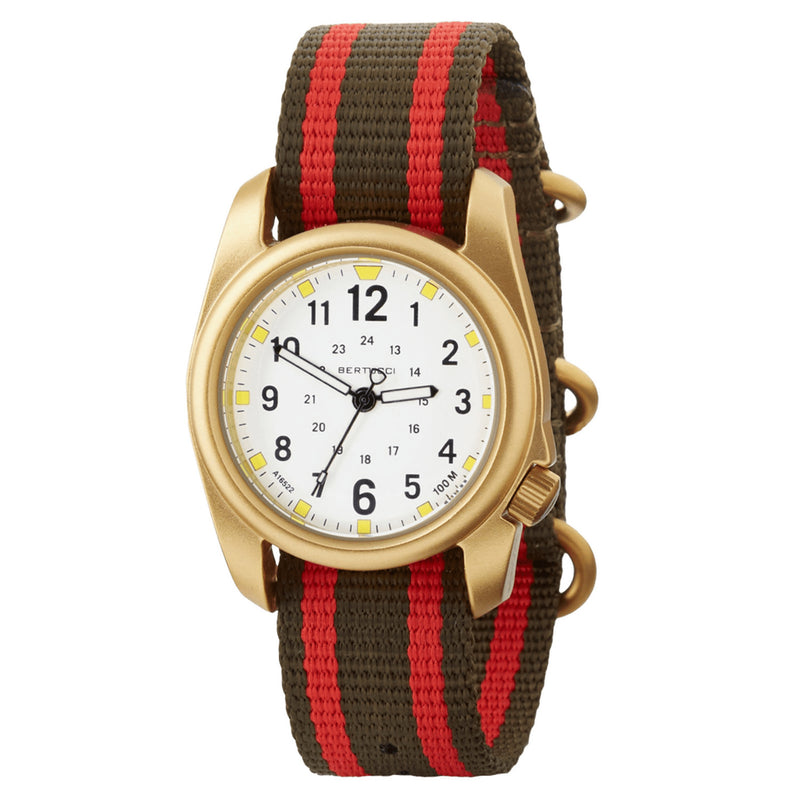 Bertucci A-2A Golden Field Watch - Gold Tone Case, Nylon Band