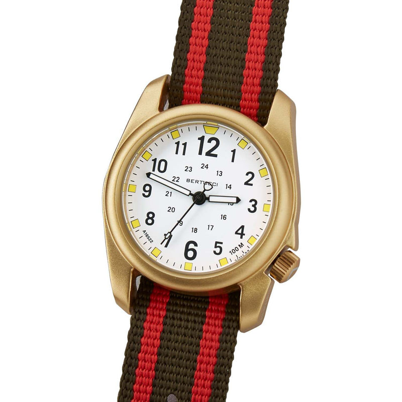 Bertucci A-2A Golden Field Watch - Gold Tone Case, Nylon Band