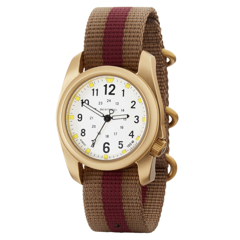 Bertucci A-2A Golden Field Watch - Gold Tone Case, Nylon Band