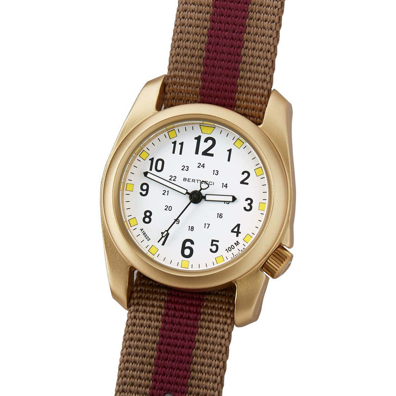 Bertucci A-2A Golden Field Watch - Gold Tone Case, Nylon Band