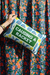 Furbish Causing A Racket Needlepoint Pillow