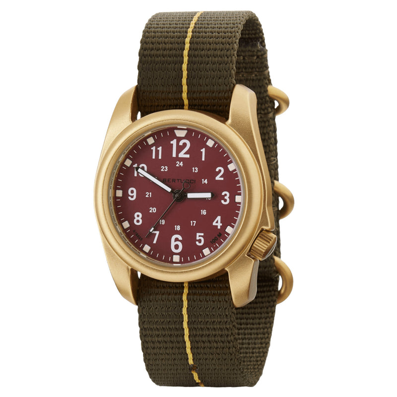 Bertucci A-2A Golden Field Watch - Gold Tone Case, Nylon Band