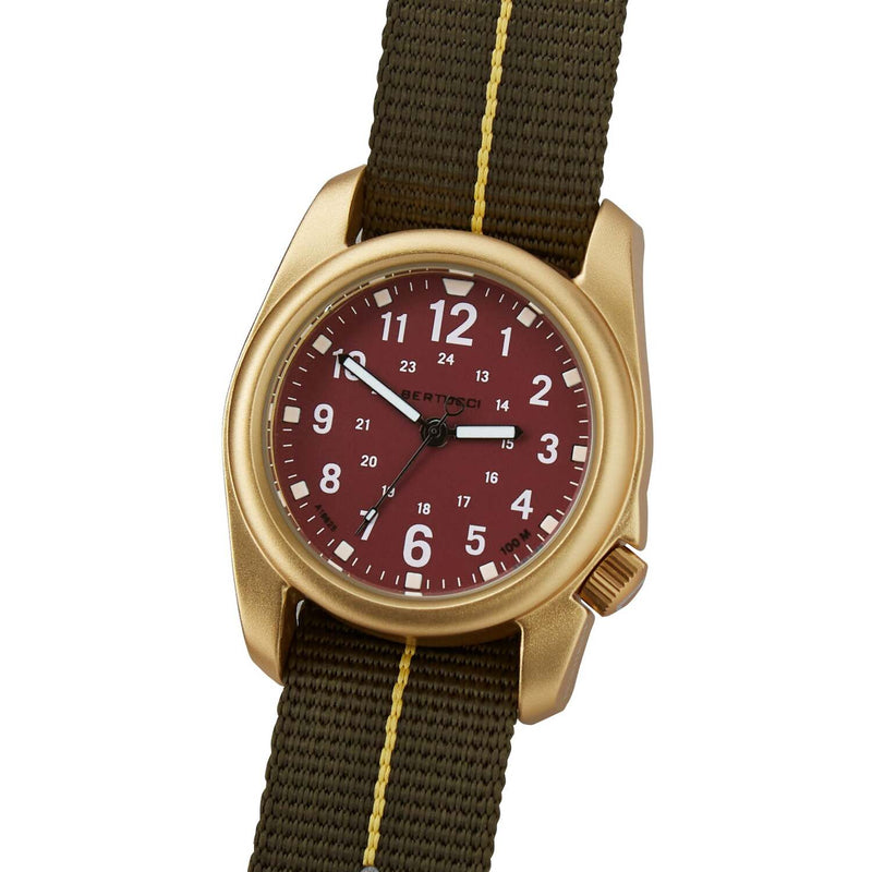 Bertucci A-2A Golden Field Watch - Gold Tone Case, Nylon Band