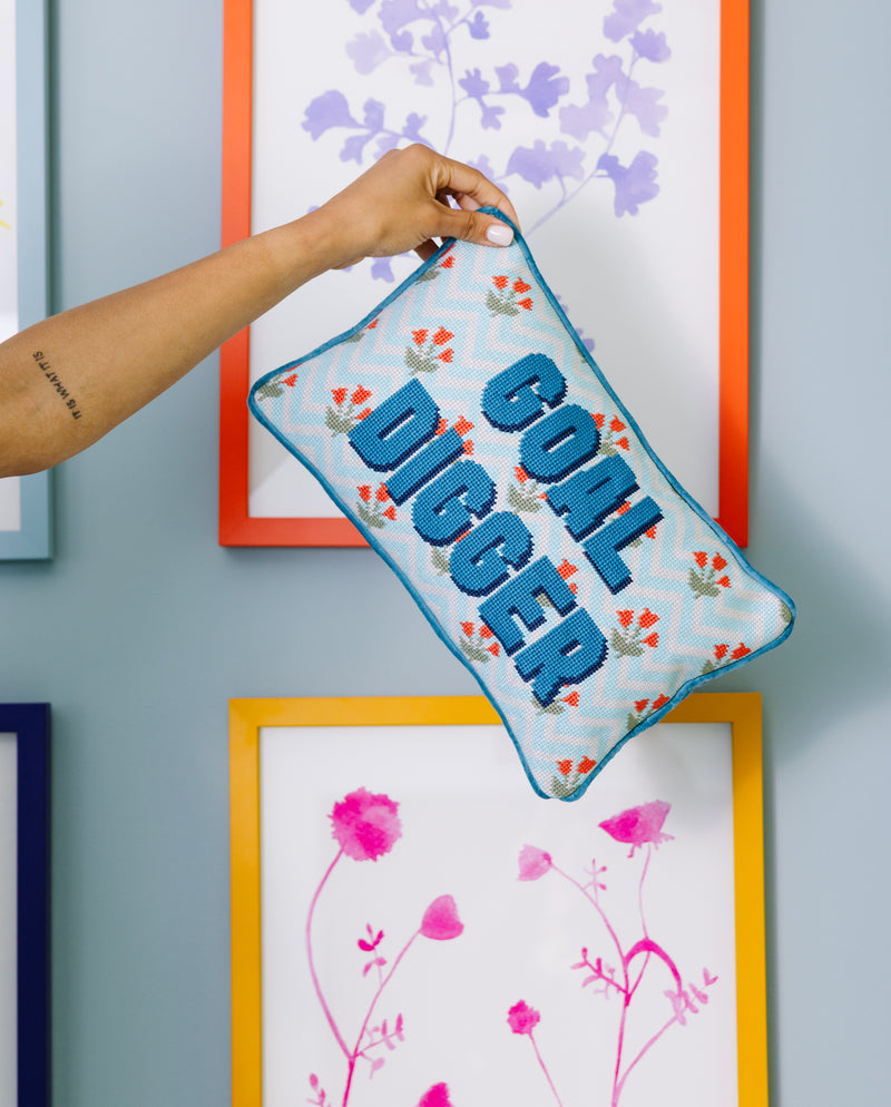 Furbish Needlepoint Pillow | 9"x15"