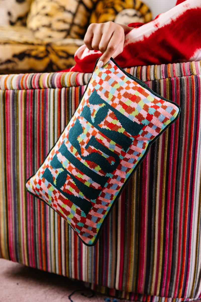 Furbish Needlepoint Pillow | 9"x15"