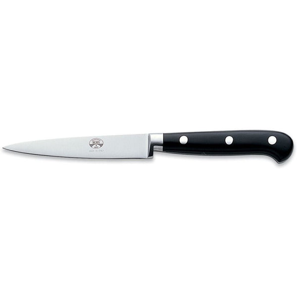 Coltellerie Berti Straight Paring Knife | 4.5" full tang blade Black Lucite