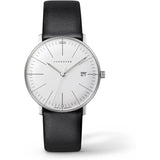 Junghans max bill Damen - Sapphire Glass Watch | Stainless Steel Case White Dial Black Strap