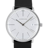 Junghans max bill Damen - Sapphire Glass Watch | Stainless Steel Case White Dial Black Strap