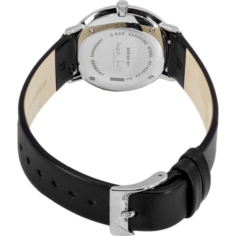 Junghans max bill Damen - Sapphire Glass Watch | Stainless Steel Case White Dial Black Strap 