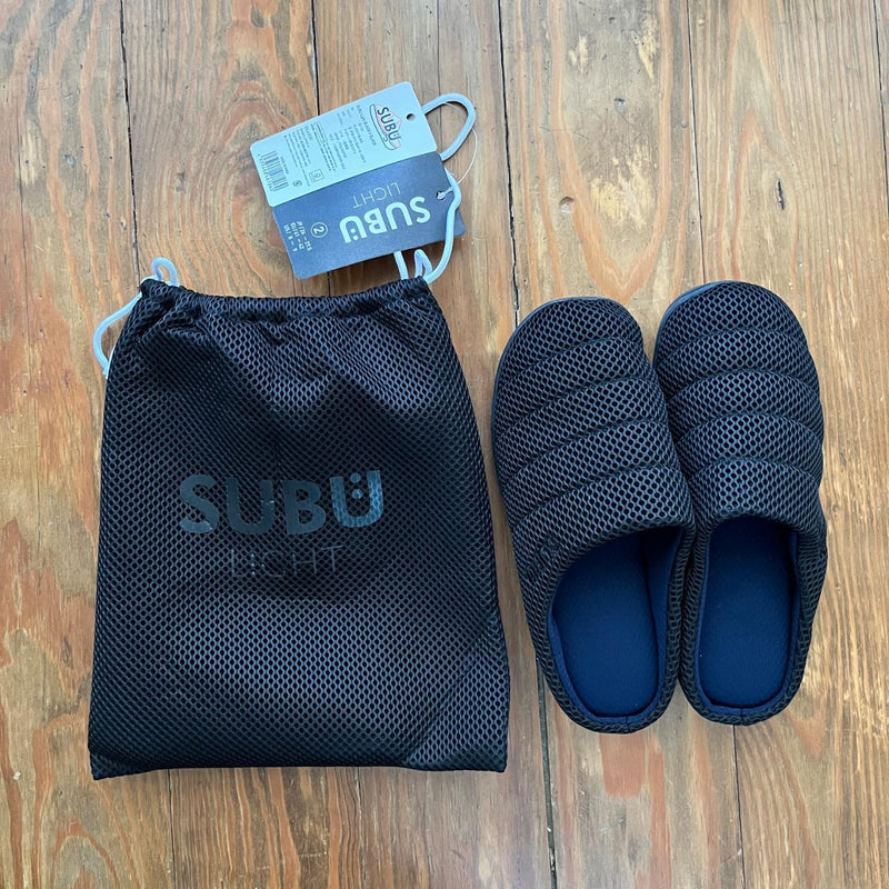 SUBU - Light Summer Slippers - Black on Black
