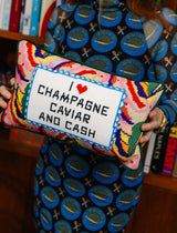 Furbish Caviar and Cash Needlepoint Pillow