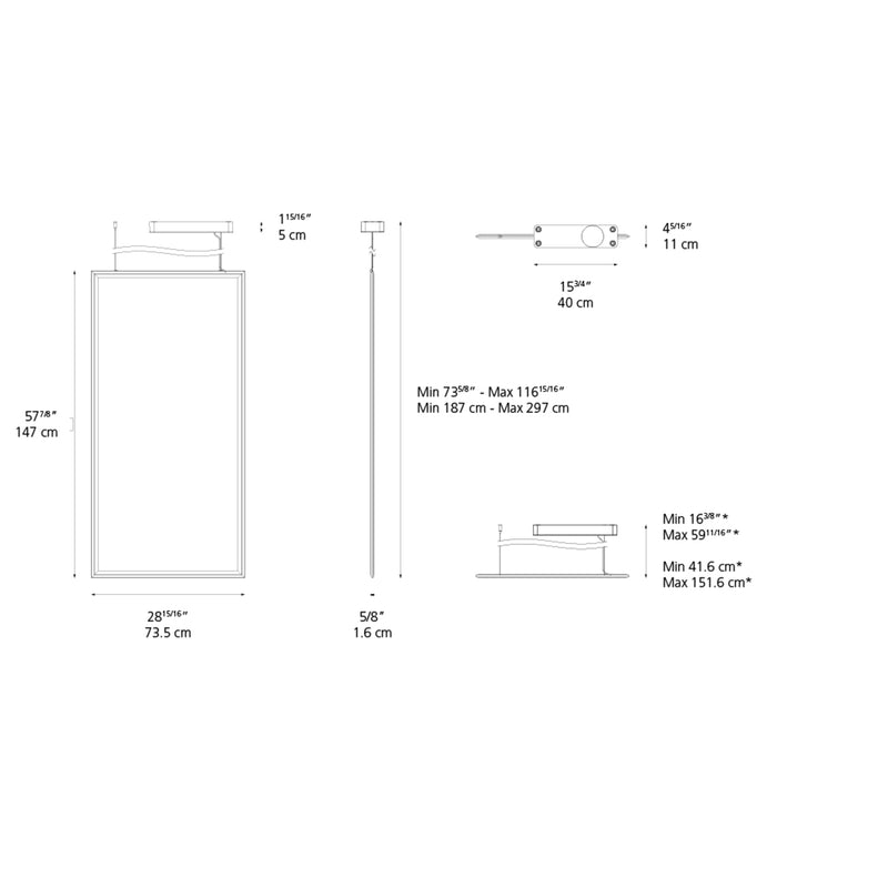 Artemide DISCOVERY SPACE 75X150 SUSP LED 54W 30K 90CRI DIM 2-WIRE/0-10V UNV Light