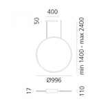 Artemide DISCOVERY VERT 100 RGBW SUSP LED 56W 30K 90CRI APP 120V Light