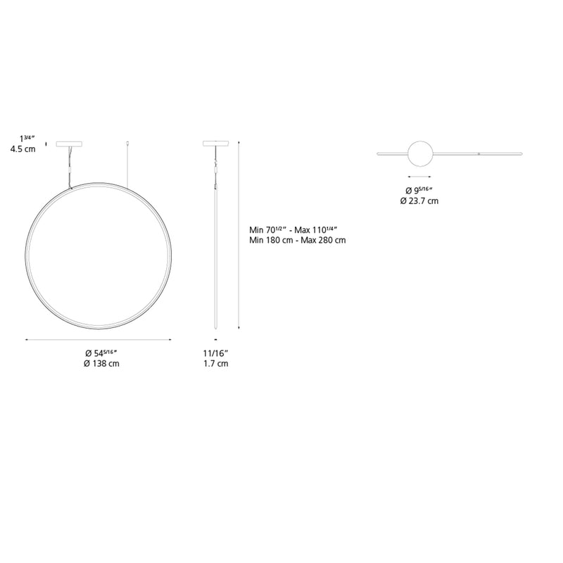 Artemide DISCOVERY VERT 140 SUSP LED 80W 30K 90CRI DIM 2-WIRE/0-10V BRONZE Light