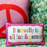 Furbish Fun And Games Needlepoint Pillow