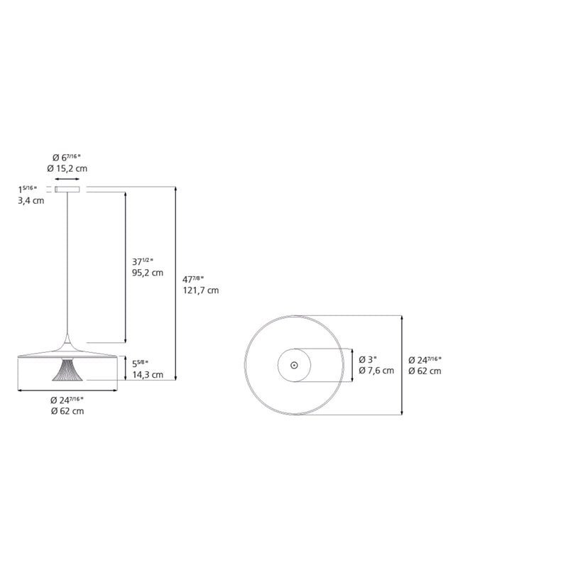 Artemide IPNO SUSP LED 26W 30K 90CRI DIM 2-WIRE/0-10V CLEAR Light