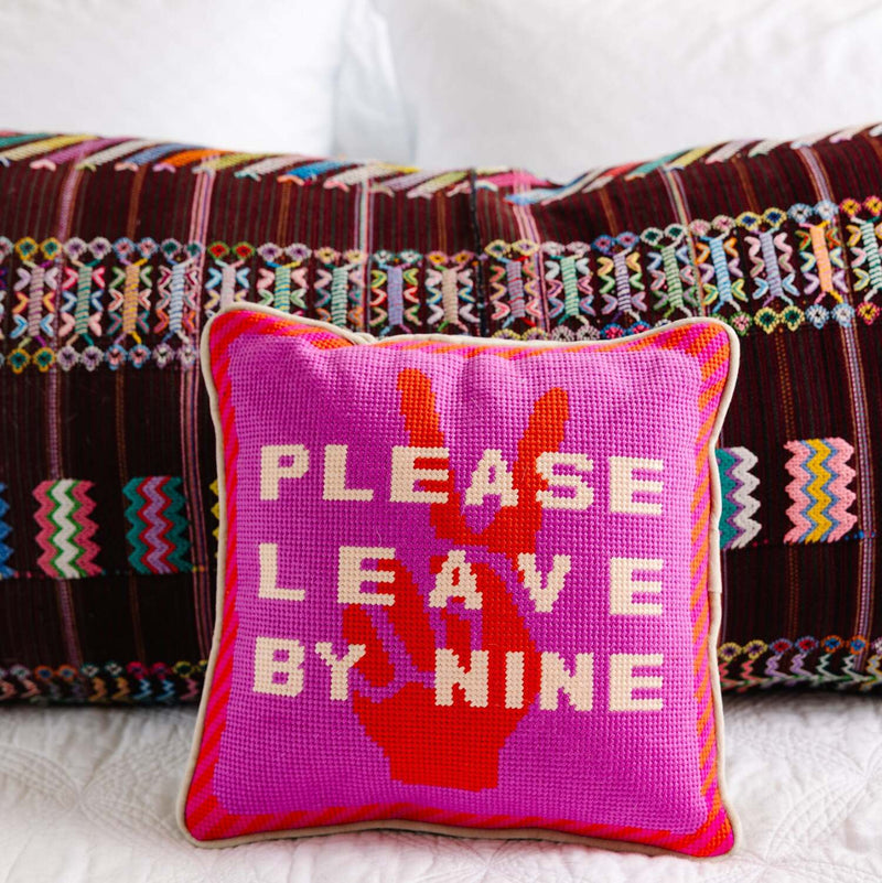 Furbish Leave by Nine Needlepoint Pillow