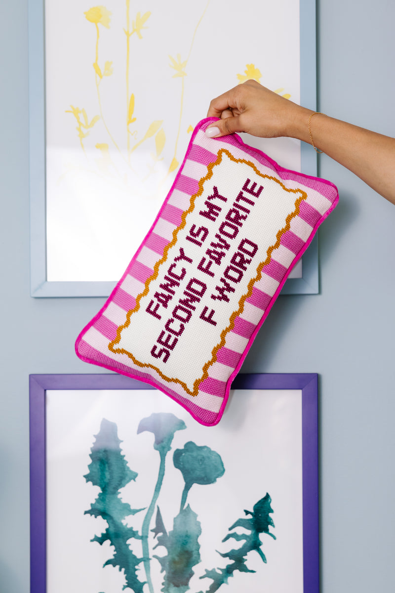 Furbish Fancy Needlepoint Pillow