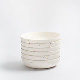 Set of 6 White Pasta Plates 8.3" stoneware ceramic — Party Collection