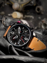Hawker Hunter Retrograde Chronograph Charcoal Ember Brown