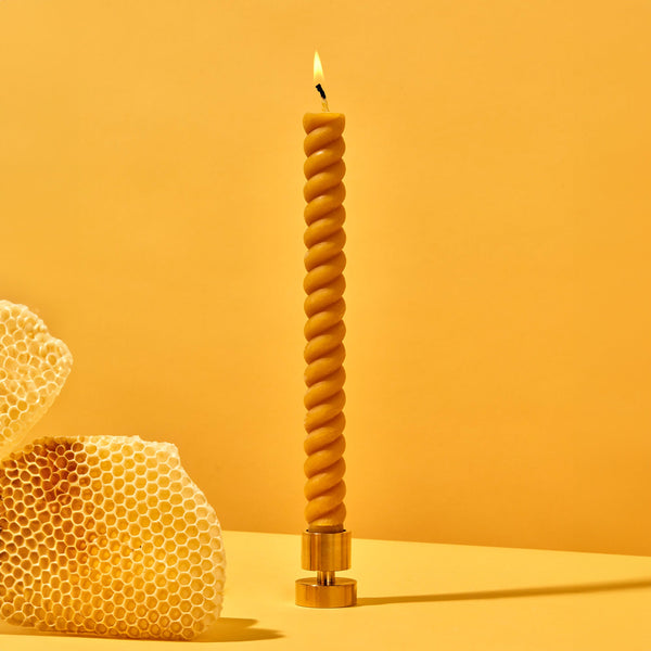 Brass Taper Candle Holder by 54Celsius