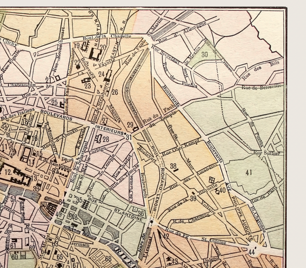 Paris Vintage Map