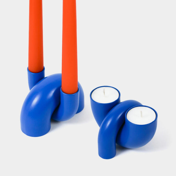 Macaroni 2-in-1 Candleholder - Tapers & Tealights - Royal Blue by 54Celsius