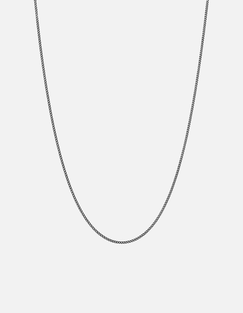 1.3mm Cuban Chain Necklace, Sterling Silver