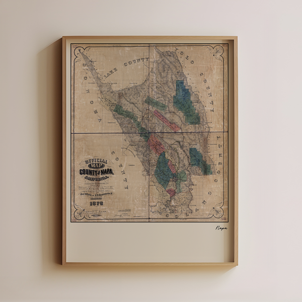 Napa, California Vintage Map