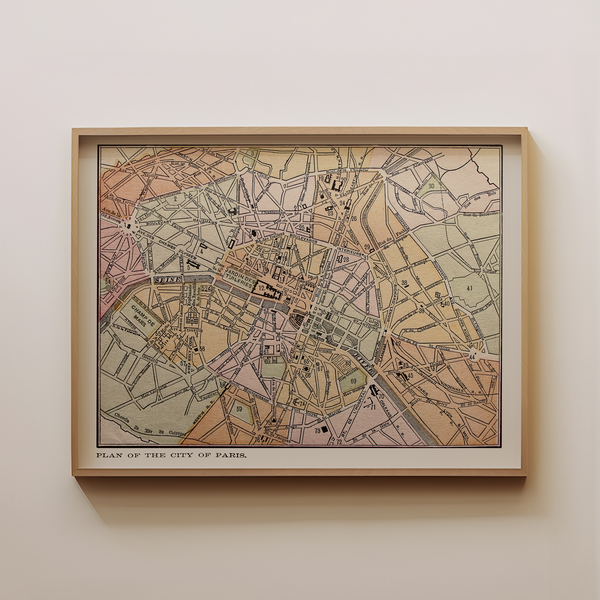 Paris Vintage Map