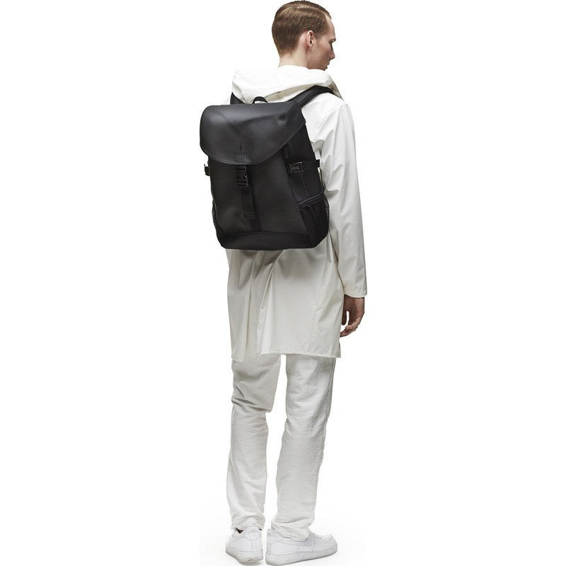 rains runner black water-resistant backpack Rains Waterproof Runner Backpack