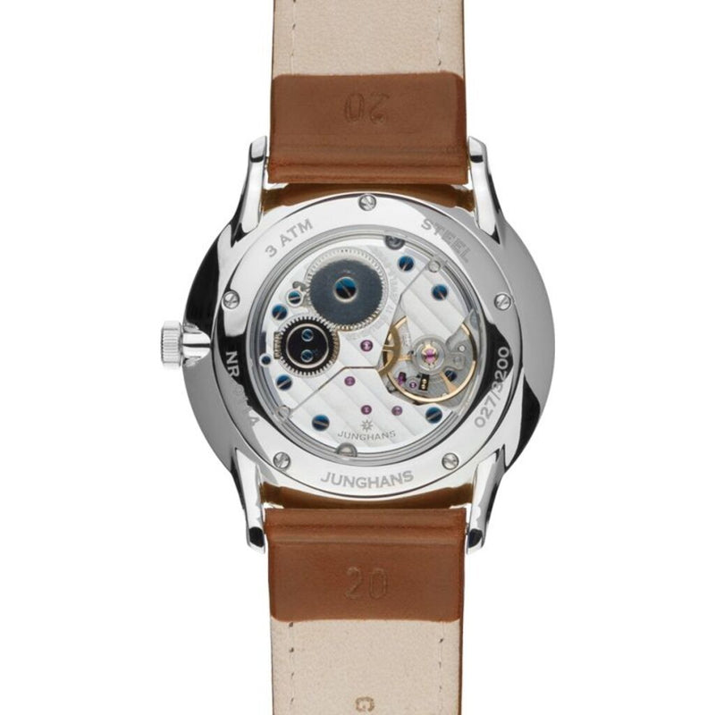 Junghans Meister Hand-Winding Matt Silver Watch | Brown Horse Leather Strap 027/3200.00