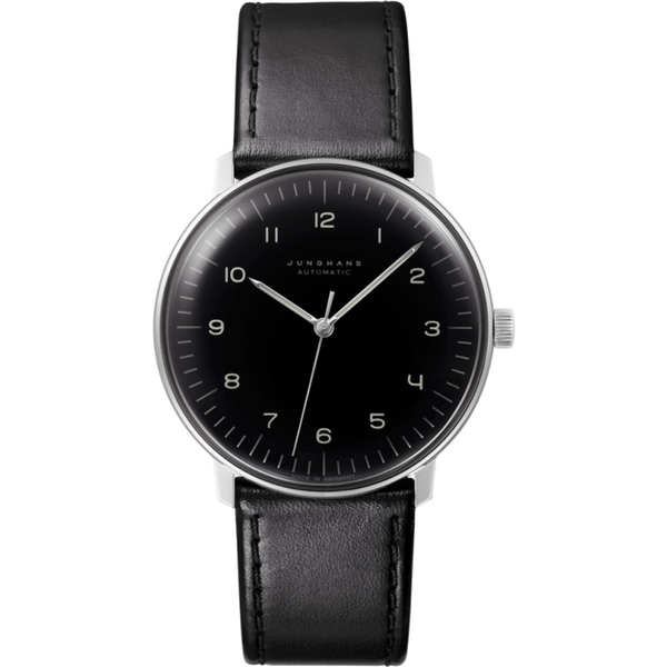 Junghans Max Bill Automatic Watch | Black Calfskin 027/3400.00
