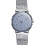 Junghans Max Bill Hand Winding Ice-Blue Watch | Milanaise Strap  027/3600.44