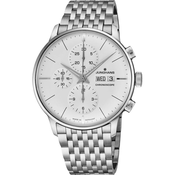 Junghans Meister Chronoscope Matt Siver Watch | Stainless Steel Bracelet 027/4121.45