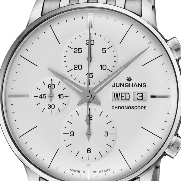 Junghans Meister Chronoscope Matt Siver Watch | Stainless Steel Bracelet 027/4121.45